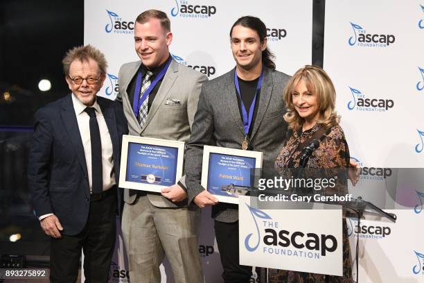 Recipients of the Mariana & Paul Williams 'Sunlight of the Spirit' Award, Thomas Yurkovic and Patrick Ward accept from ASCAP President Paul Williams...