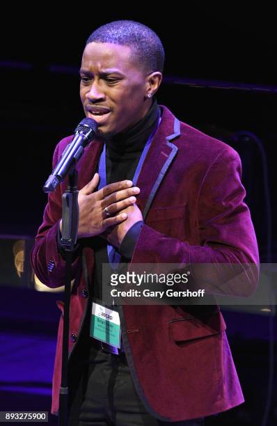 Singer, songwriter and producer Brian Seay performs on stage during the ASCAP Foundation Awards 2017 at Jazz at Lincoln Center on December 14, 2017...