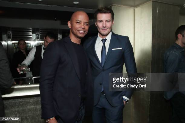 Spencer Means and actor model Alex Lundqvist attend as Manhattan Magazine and Neil Patrick Harris celebrate the December issue at Mr. Chow NYC...