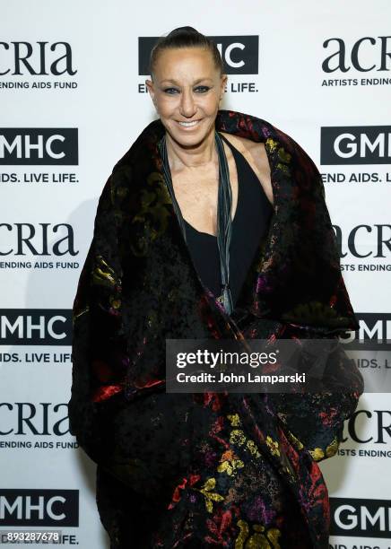 Designer Donna Karan attends ACRIA's 22nd annual holiday dinner at Cipriani 25 Broadway on December 14, 2017 in New York City.