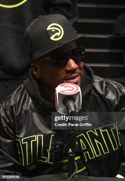 Rapper Jeezy attends the Atlanta Hawks vs Detroit Pistons game at Philips Arena on December 14, 2017 in Atlanta, Georgia.