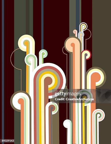 retro vertical rainbows - 1960 stock illustrations