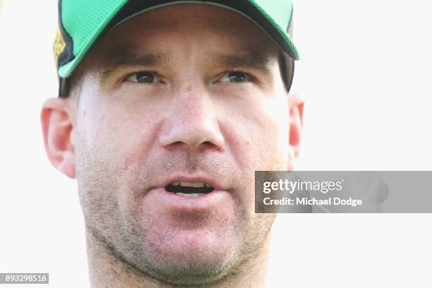 John Hastings of the Stars looks ahead during the Twenty20 BBL practice match between the Melbourne Stars and the Hobart Hurricanes at Traralgon...