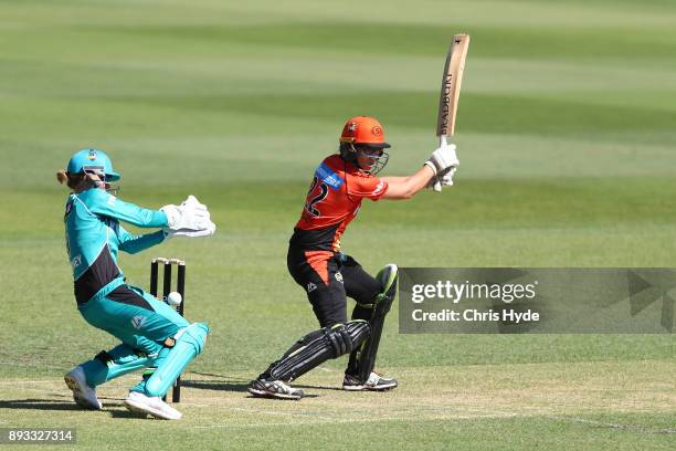 Lauren Ebsary of the Scorchers bats during the Women's Big Bash League match between the Brisbane Heat and the Perth Scorchers at Allan Border Field...