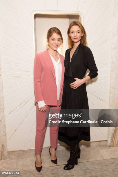 Alice Isaaz and Audrey Marnay attend the Chaumet Boutique Re- Opening Rue Francois 1er at Rue Francois 1er on December 14, 2017 in Paris, France.