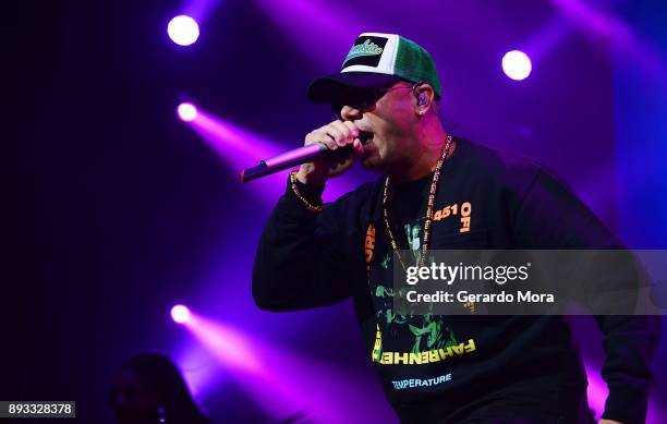 Wisin performs at Amway Center on December 14, 2017 in Orlando, Florida.