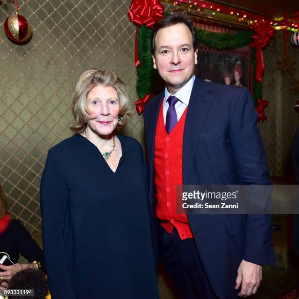 Agnes Gund and George Farias attend A Christmas Cheer Holiday Party 2017 Hosted by George Farias and Anne and Jay McInerney at The Doubles Club on...
