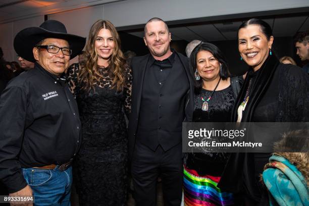 Chief Phillip Whiteman Jr., Sibi Blazic, actor Christian Bale, Lynette Two Bulls and guest attend the after party for the premiere of Entertainment...