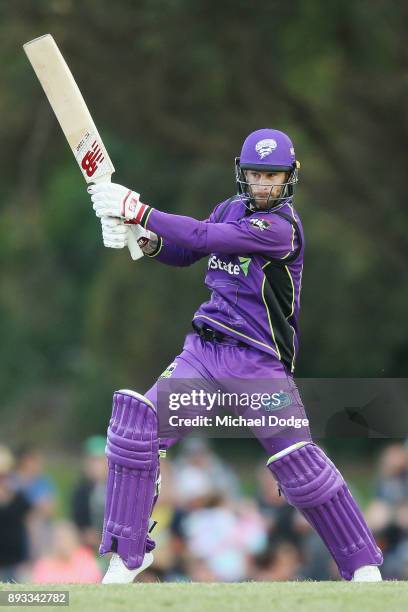 Matthew Wade of the Hurricanes bats during the Twenty20 BBL practice match between the Melbourne Stars and the Hobart Hurricanes at Traralgon...