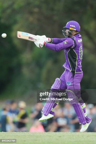 Matthew Wade of the Hurricanes bats during the Twenty20 BBL practice match between the Melbourne Stars and the Hobart Hurricanes at Traralgon...