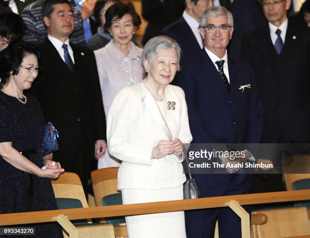Empress Michiko attends a charity concert at Tokyo Opera city Concert Hall on December 14, 2017 in Tokyo, Japan.