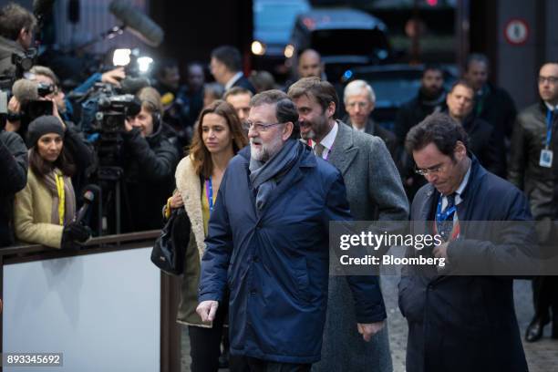 Mariano Rajoy, Spain's prime minister, arrives for a summit of 27 European Union leaders in Brussels, Belgium, on Friday, Dec. 15, 2017. With EU...