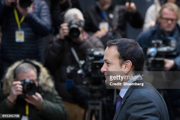 Leo Varadkar, Ireland's prime minister, arrives for a summit of 27 European Union leaders in Brussels, Belgium, on Friday, Dec. 15, 2017. With EU...