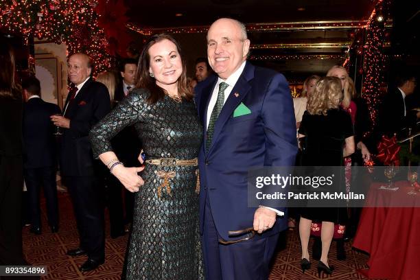 Judith Giuliani and Rudy Giuliani attend A Christmas Cheer Holiday Party 2017 Hosted by George Farias, Anne and Jay McInerney at The Doubles Club on...