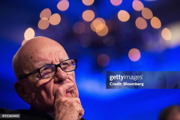 Rupert Murdoch, chairman of News Corp., listens as U.S. President Barack Obama, not pictured, speaks at the Wall Street Journal CEO Council annual...