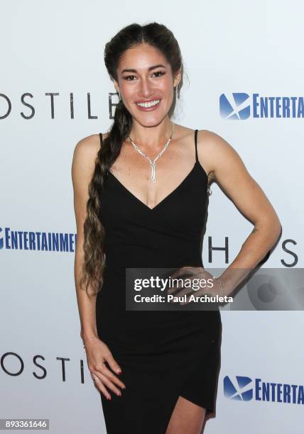 Actress Q'Orianka Kilcher attends the premiere of "Hostiles" at the Samuel Goldwyn Theater on December 14, 2017 in Beverly Hills, California.