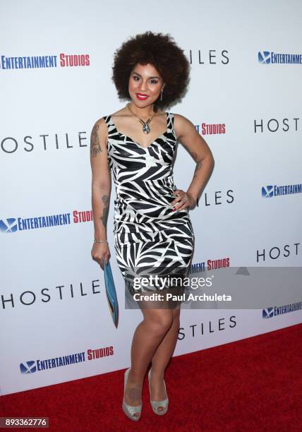 Singer Joy Villa attends the premiere of "Hostiles" at the Samuel Goldwyn Theater on December 14, 2017 in Beverly Hills, California.