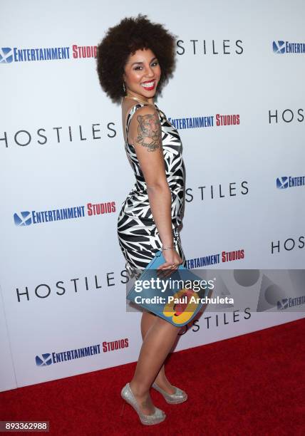 Singer Joy Villa attends the premiere of "Hostiles" at the Samuel Goldwyn Theater on December 14, 2017 in Beverly Hills, California.