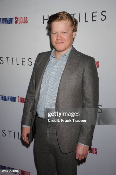 Actor Jesse Plemons attends the premiere of Entertainment Motion Pictures' "Hostiles" held at the Samuel Goldwyn Theater on December 14, 2017 in...