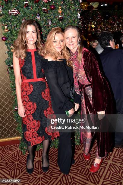 Kristen Krusen, Caroline Berthet and Gigi Mortimer attend A Christmas Cheer Holiday Party 2017 Hosted by George Farias, Anne and Jay McInerney at The...