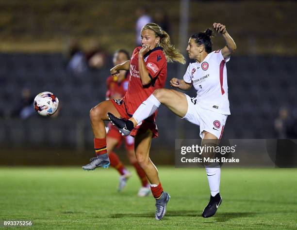 Alyssa Mautz of Adelaide United during the round eight W-League match between Adelaide United and the Western Sydney Wanderers at Marden Sports...