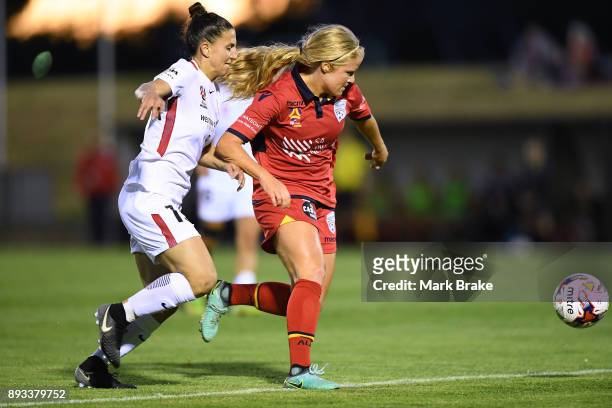 Makenzy Doniak of Adelaide United during the round eight W-League match between Adelaide United and the Western Sydney Wanderers at Marden Sports...