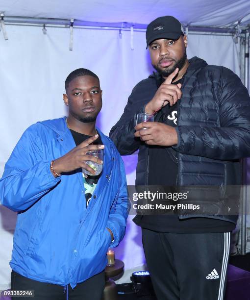 Rasul Shabbaz and Marbel Alexender attend Rostrum Records 2017 holiday party on December 14, 2017 in Los Angeles, California.