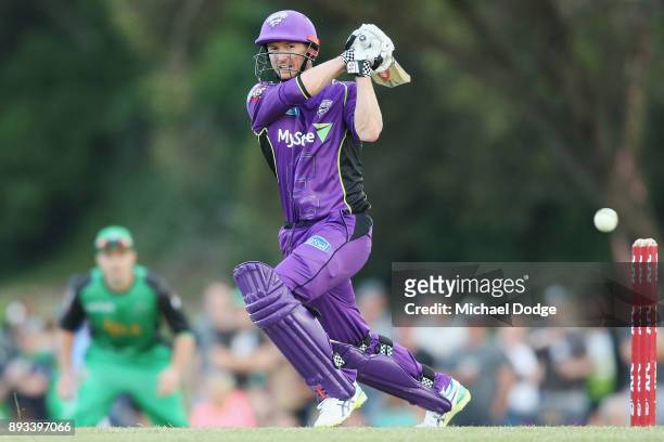 George Bailey of the Hurricanes bats during the Twenty20 BBL practice match between the Melbourne Stars and the Hobart Hurricanes at Traralgon...