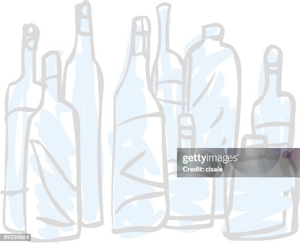 bottles - blue glass stock illustrations