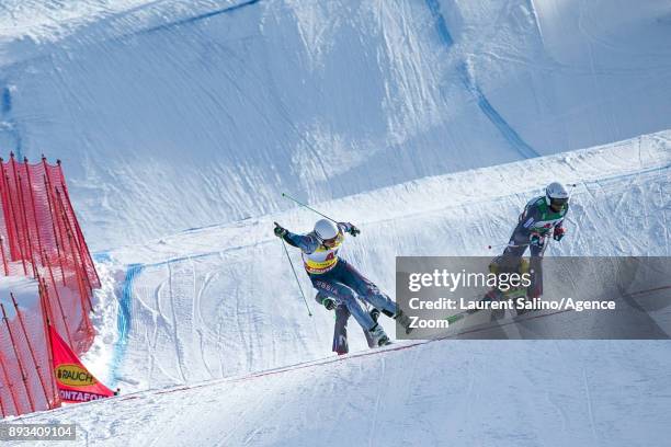 Sergey Ridzik of Russia takes 1st place, Terence Tchiknavorian of France takes 2nd place during the FIS Freestyle Ski World Cup, Men's and Women's...