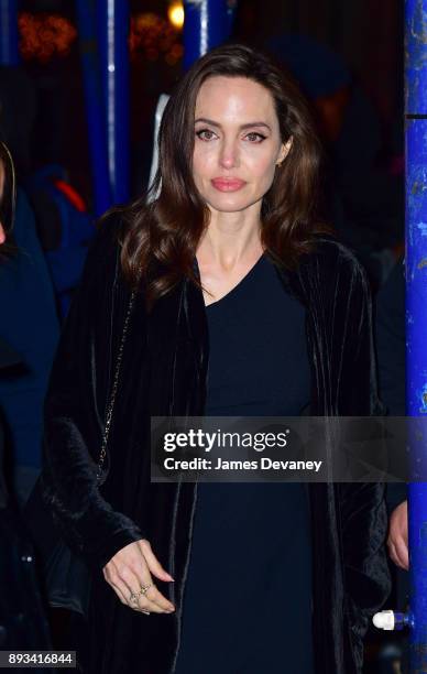 Angelina Jolie leaves 92Y Kaufmann Concert Hall on December 14, 2017 in New York City.