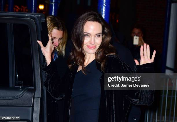 Angelina Jolie leaves 92Y Kaufmann Concert Hall on December 14, 2017 in New York City.