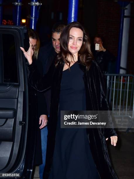 Angelina Jolie leaves 92Y Kaufmann Concert Hall on December 14, 2017 in New York City.