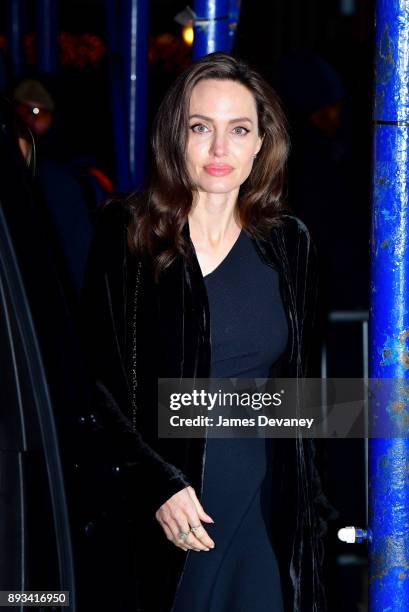 Angelina Jolie leaves 92Y Kaufmann Concert Hall on December 14, 2017 in New York City.