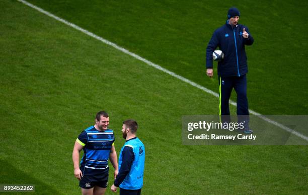 Dublin , Ireland - 15 December 2017; Jack McGrath, left, and Sean O'Brien during the Leinster captain's run at the Aviva Stadium in Dublin.