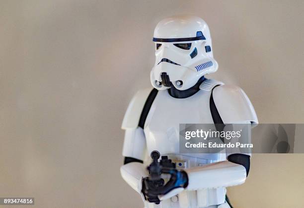 Stormtrooper figure is exhibited at the 'Star Wars Exhibition' at Telefonica flagship store on December 15, 2017 in Madrid, Spain.