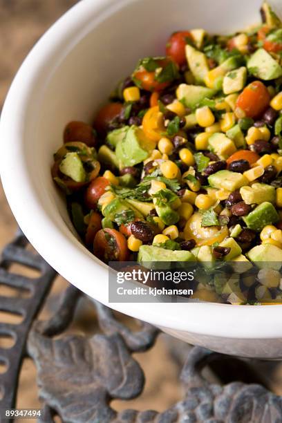 southwestern salad - sweetcorn stock pictures, royalty-free photos & images