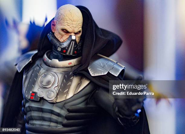 Darth Malgus figure is exhibited at the 'Star Wars Exhibition' at Telefonica flagship store on December 15, 2017 in Madrid, Spain.