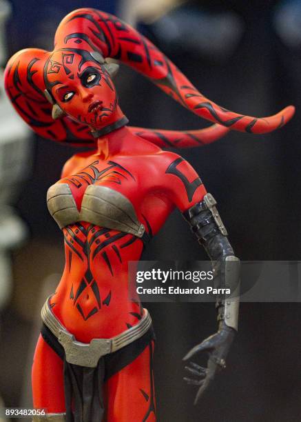 Darth Talon figure is exhibited at the 'Star Wars Exhibition' at Telefonica flagship store on December 15, 2017 in Madrid, Spain.