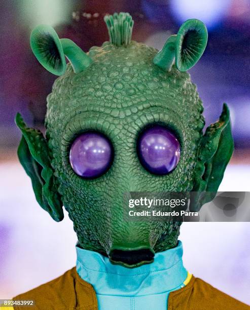 Greedo figure is exhibited at the 'Star Wars Exhibition' at Telefonica flagship store on December 15, 2017 in Madrid, Spain.