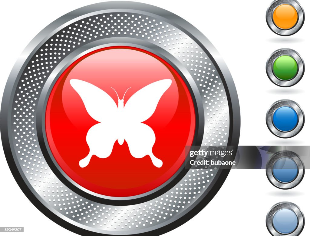 Butterfly Button Example Butterfly Royalty Free Vector Art On Metallic Button High-Res Vector ...