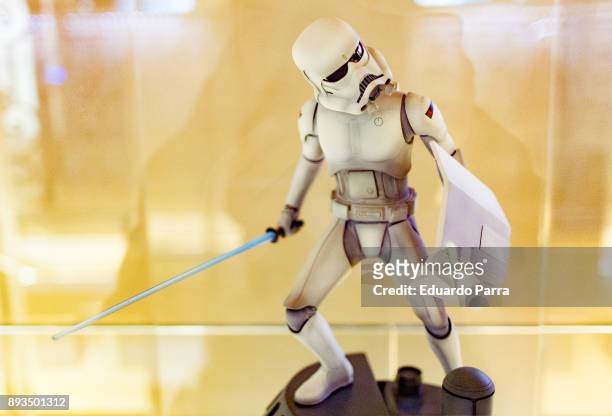 Conceptual stormtrooper figure is exhibited at the 'Star Wars Exhibition' at Telefonica flagship store on December 15, 2017 in Madrid, Spain.