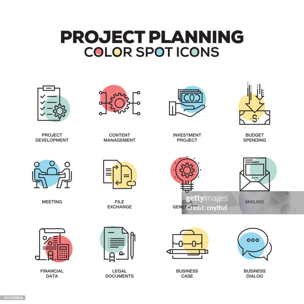 Project Planning icons. Vector line icons set. Premium quality. Modern outline symbols and pictograms.