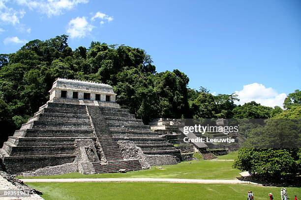 North Gruppe Tempel Komplex Palenque Mexiko, Stock-Foto