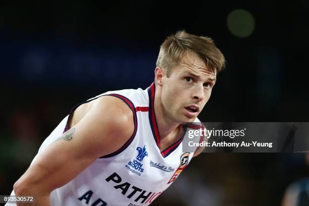 Nathan Sobey of the 36ers looks on during the round 10 NBL match between the New Zealand Breakers and the Adelaide 36ers at Spark Arena on December...