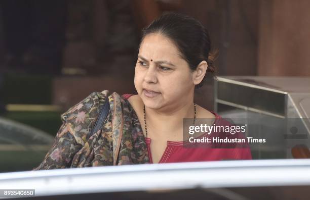 Misa Bharti, Member of Palriament Rajya Sabha and daughter of Lalu Prasad Yadav leaves after attending the First day of the Parliament Winter Session...