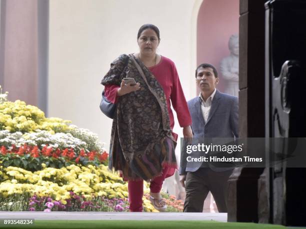 Misa Bharti, Member of Palriament Rajya Sabha and daughter of Lalu Prasad Yadav leaving after attending the first day of the Parliament Winter...