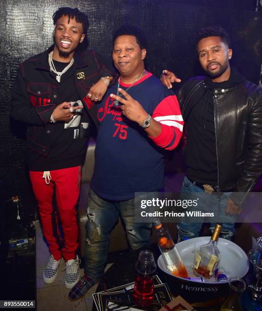 Metro Boomin, Mannie Fresh and Zaytoven attend the BMI Holiday Party at O2 Lounge on December 14, 2017 in Atlanta, Georgia.