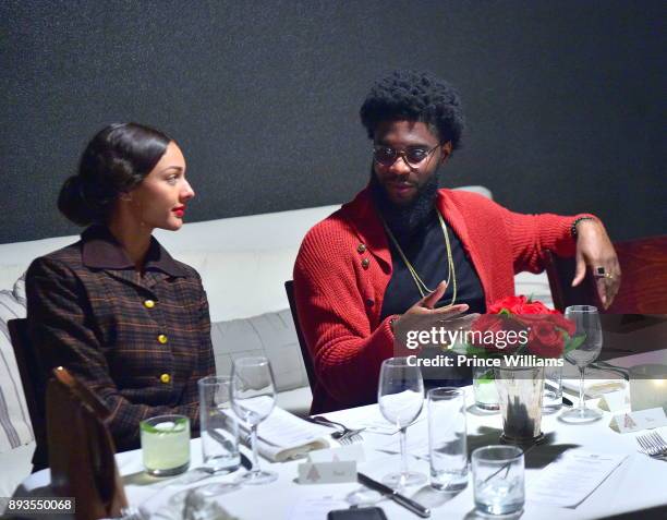 Mara Hruby and Big K.R.I.T. Attend The BMI Holiday Party at O2 Lounge on December 14, 2017 in Atlanta, Georgia.