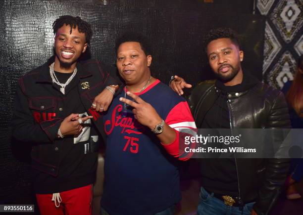 Metro Boomin, Mannie Fresh and Zaytoven attend the BMI Holiday Party at O2 Lounge on December 14, 2017 in Atlanta, Georgia.